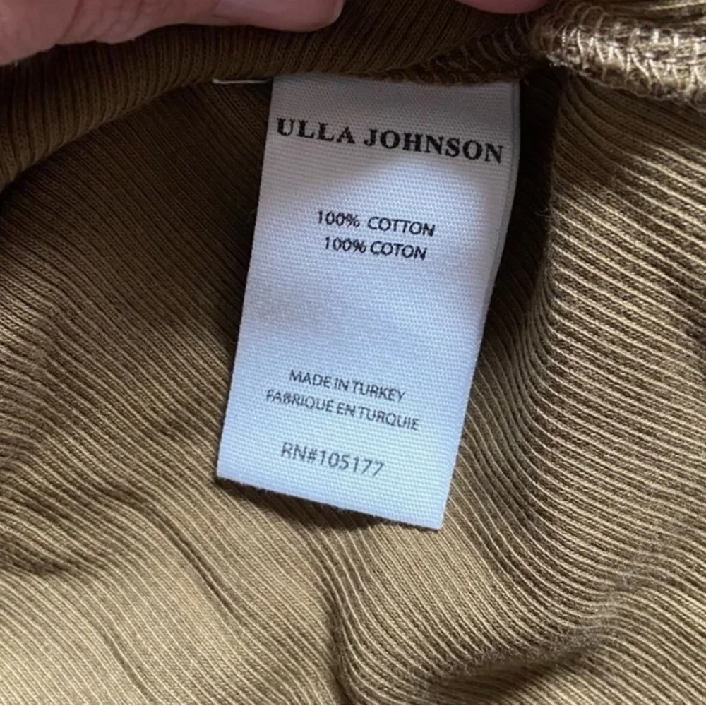 ULLA JOHNSON Bailey Tank olive Green Shoulder Tie Ribbed Top Womens XL - Picture 6 of 7
